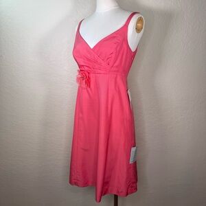 NEW NWT Nordstroms Glint Sunset Coral Pink Silk Blend Cocktail Dress Size 4